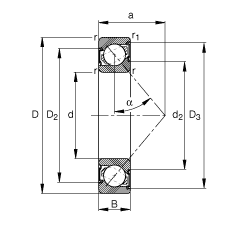 ǽ|S 7212-B-2RS-TVP, (j) DIN 628-1 (bio)(zhn)Ҫߴ磬|  = 40㣬ɂ(c)ܷ