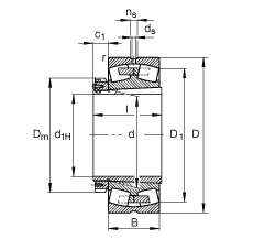 {ĝLS 23080-K-MB + H3080,  DIN 635-2 ˜ʵҪߴ, F׺;o