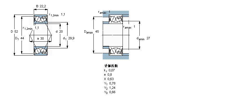 SKF ǽ|S, p, ܷ3304A-2RS1TN9/MT33ӱD