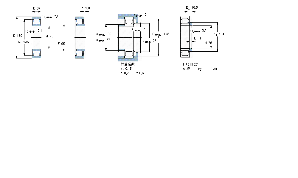 SKF ALS, , NU OӋNU315ECMLӱD