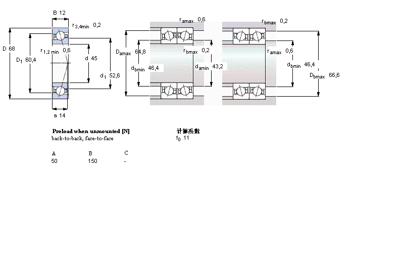 SKF ǽ|S, , CE/HC, contact angle 15°, hybrid71909CE/HCP4AӱD