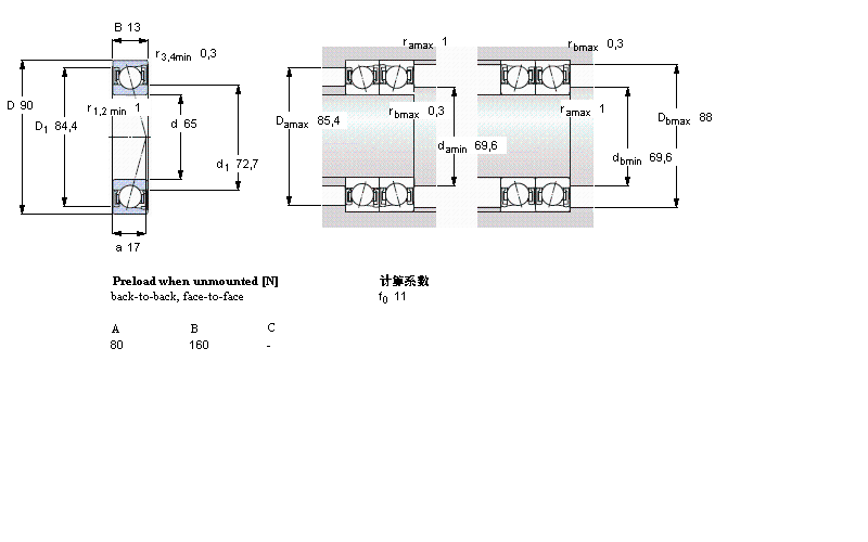 SKF ǽ|S, , S .. ACD, sealed, contact angle 25°S71913ACD/P4AӱD