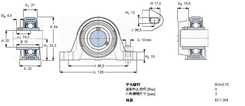 SKF ǽ|S for screw drives, cartridge units with flanged housingFBSA212A/QFCӱD
